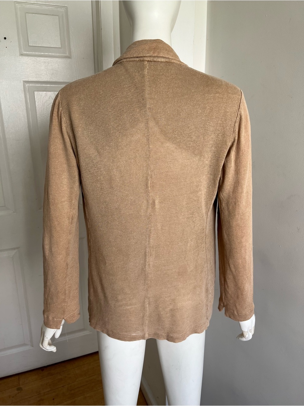 Majestic Filatures Stretch 100% Linen Blazer Moccha Beige Sz 3 / Medium Jacket - Picture 7 of 11